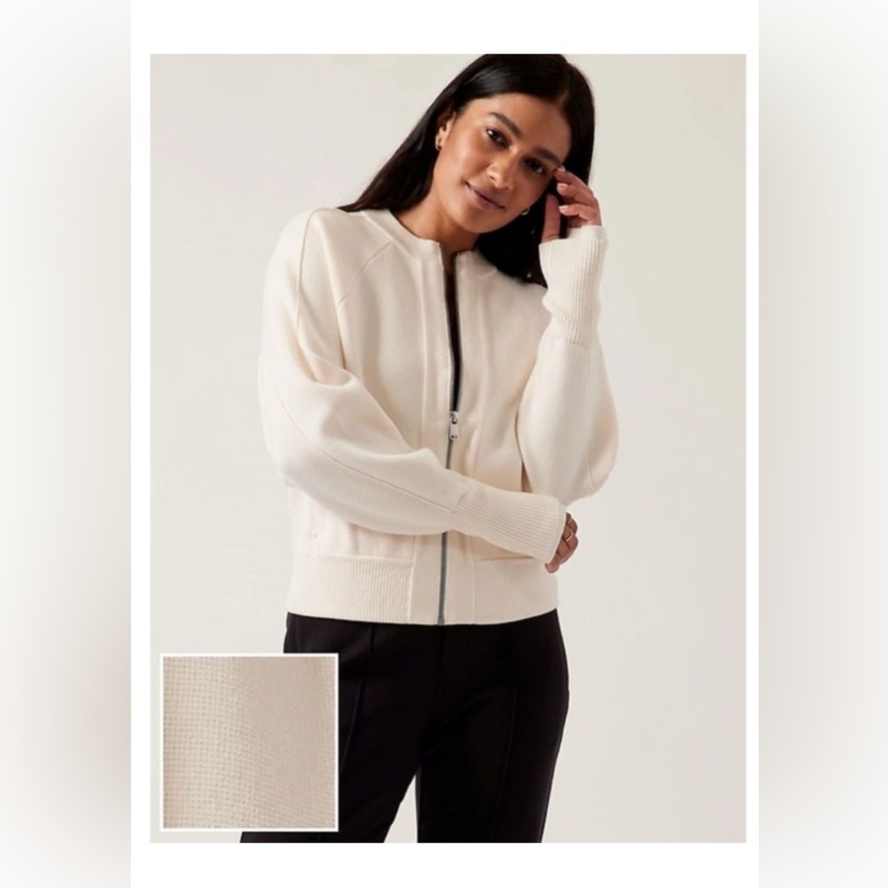 Athleta Sequoia Zip Up Cardigan in Magnolia White Lg - SOLD OUT ONLINE